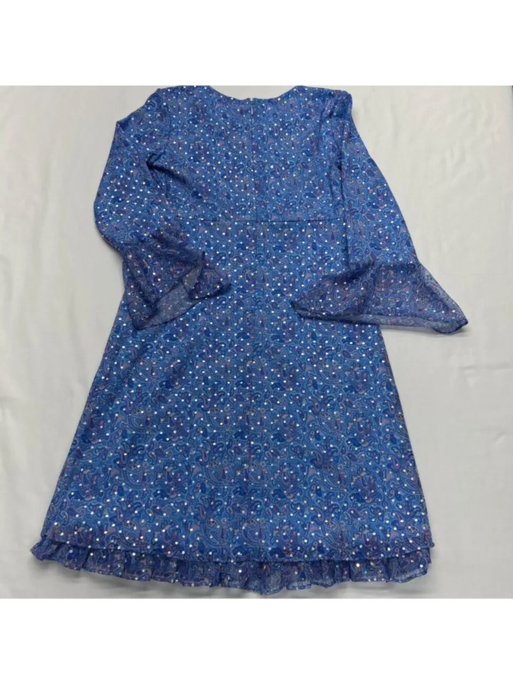 AMERICAN GIRL Girls Blue Paisley Dress 14